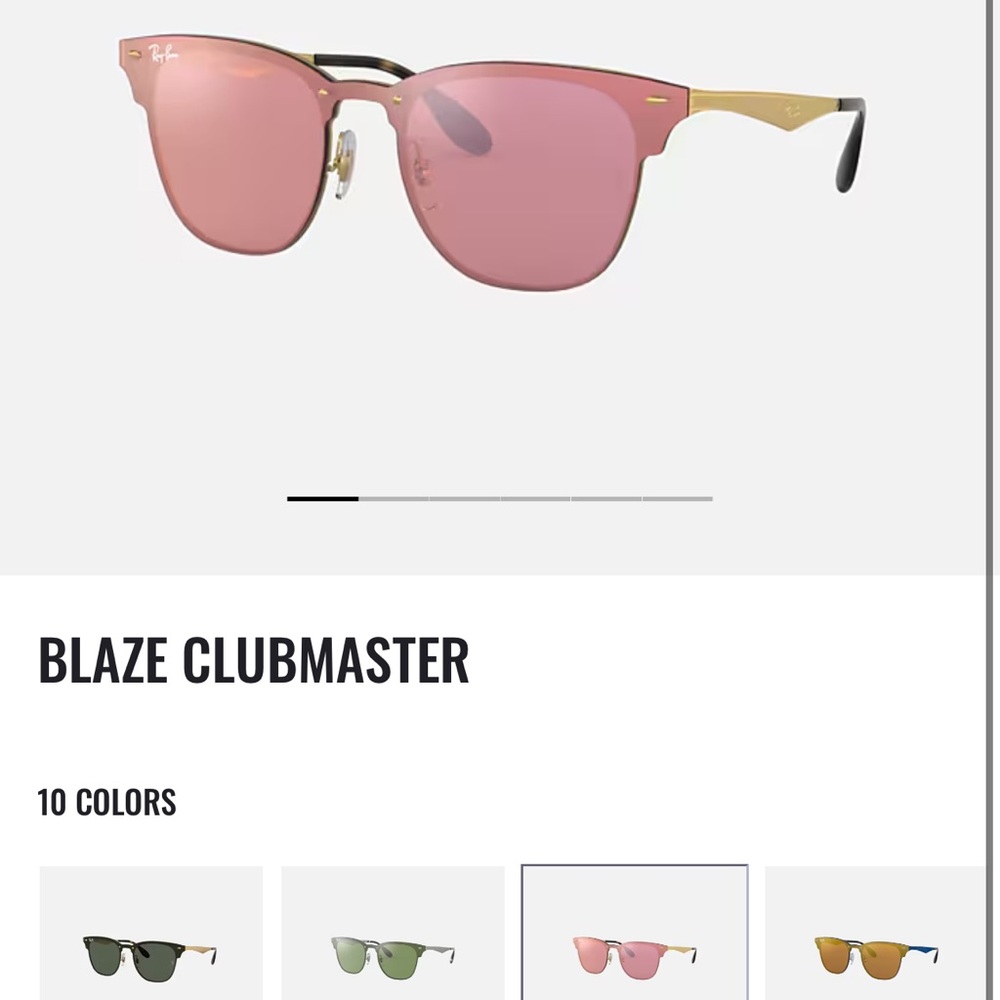 Ray-Ban Blaze club master Pink and Gold mirrored Women's Sunglasses